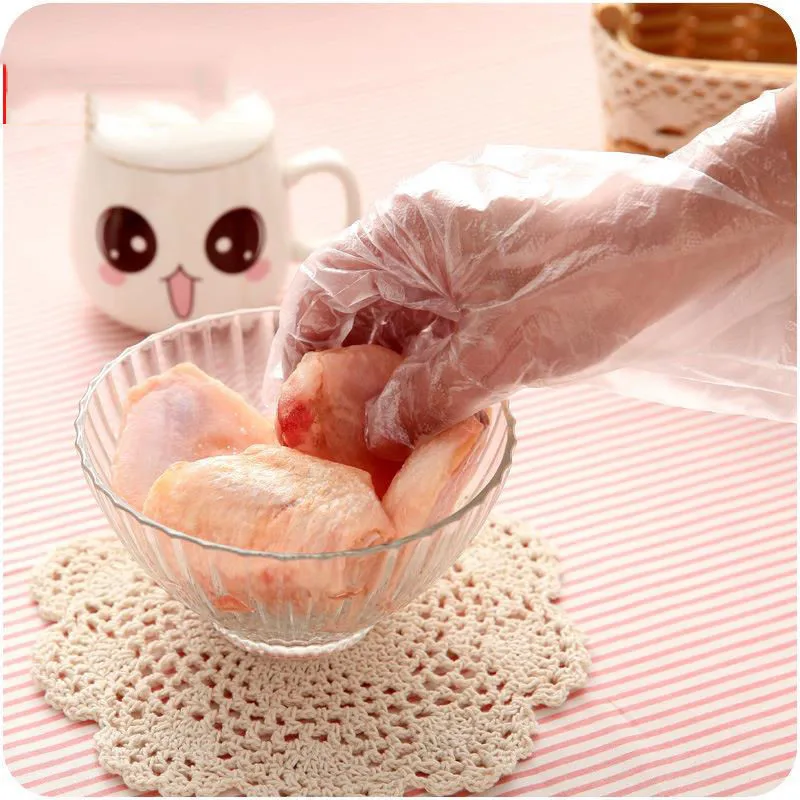 100pcs Plastic Disposable Gloves Transparent Eco-friendly Gloves for Kitchen Catering Hygiene Restaurant BBQ Fruit Supplies