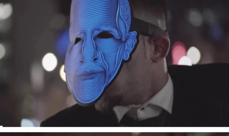 Хэллоуин сияющий светодиодный маска холодный свет светильник для макияжа лица, для смешивания, голос светящаяся маска мяч карнавальный вечерние блестящие маски