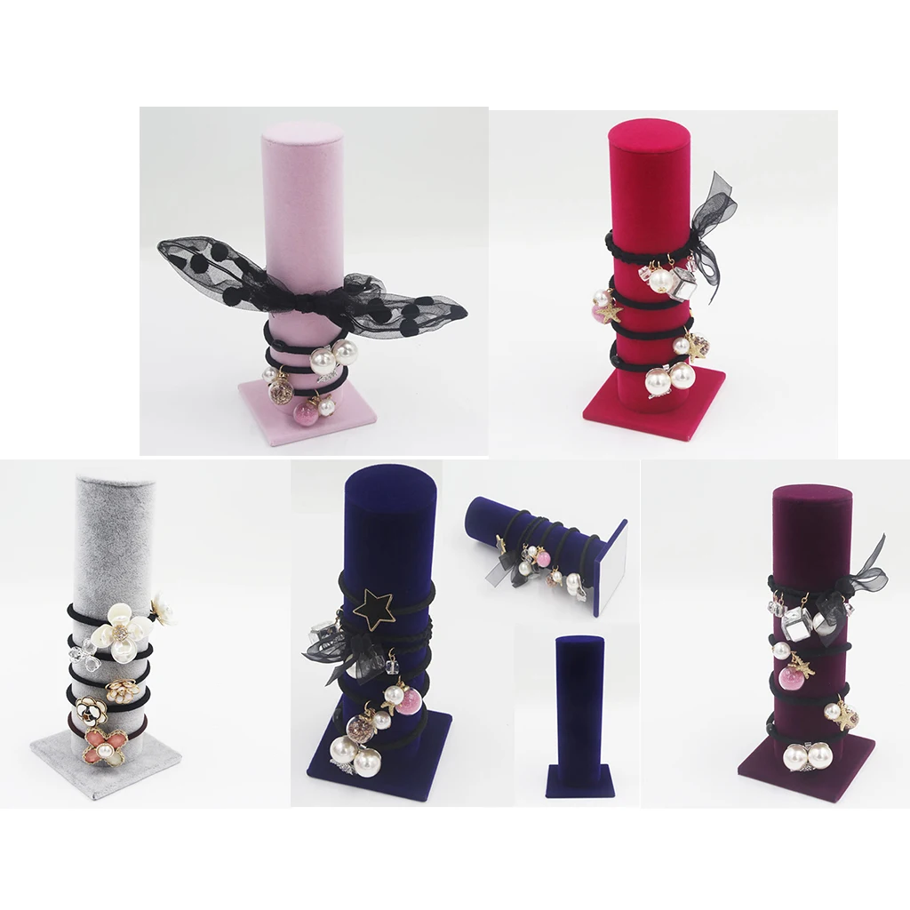 hair tie shop holder Velvet Vertical Jewelry Bracelet Display Stand Bangle T-Bar Display Holder headwear display stand 