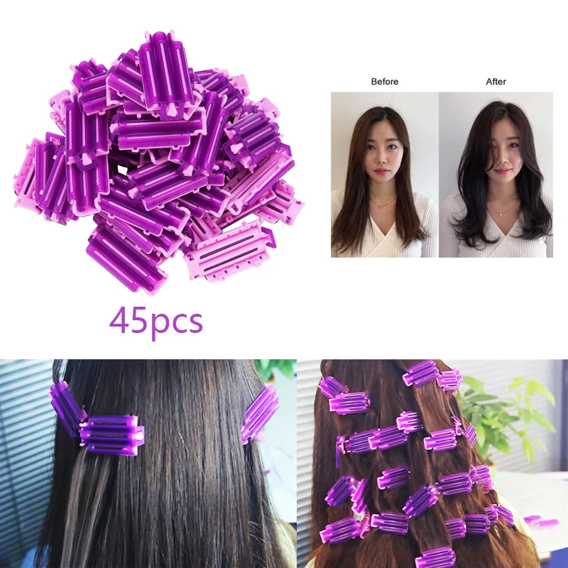 

45pcs Hair Rollers Root Fluffy Clamps Wave Perm Rod DIY Bars Corn Clips Corrugation Hair Curler Curling Curlers Styler for Women