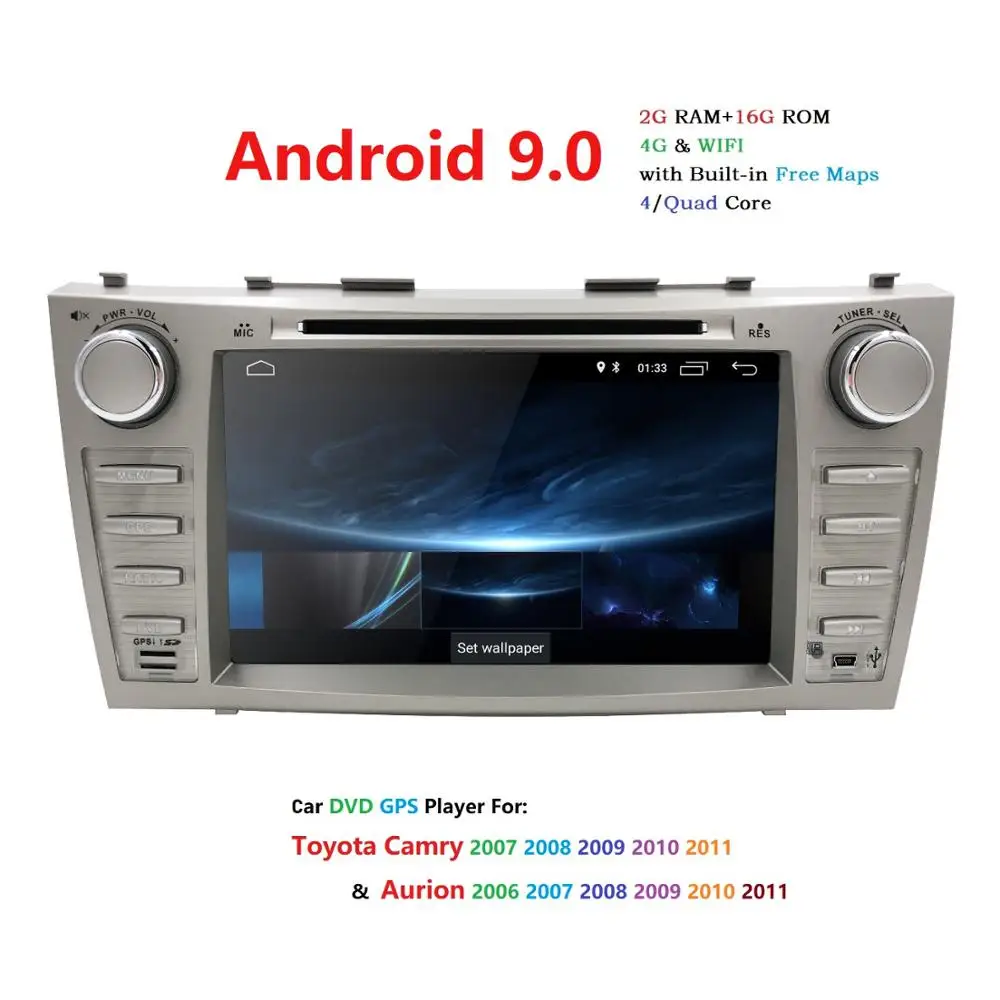 Авторадио 2 Din Android 9 0 автомобильный dvd плеер для Toyota Camry 2007 2008 2009 2010 2011Aurion 2006