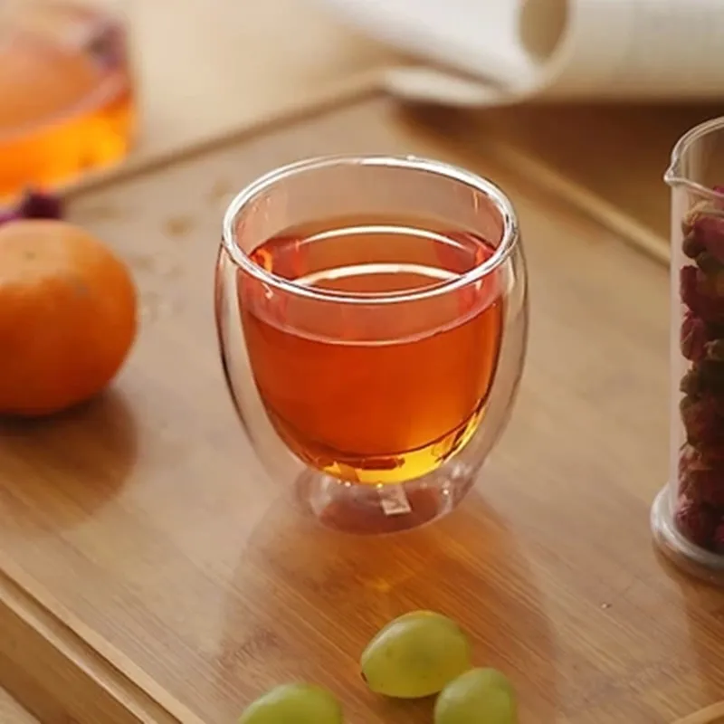 Двойные кофейные кружки с ручкой, чашки для напитков, теплоизоляция, двойные стенки, стеклянная чайная чашка, креативный подарок, посуда для напитков, молоко