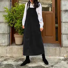  Celmia Winter Fashion Corduroy Dress Women Sleeveless Vintage Dresses 2022 Autumn Straps Casual Loose Pocket Party Midi Vestidos 