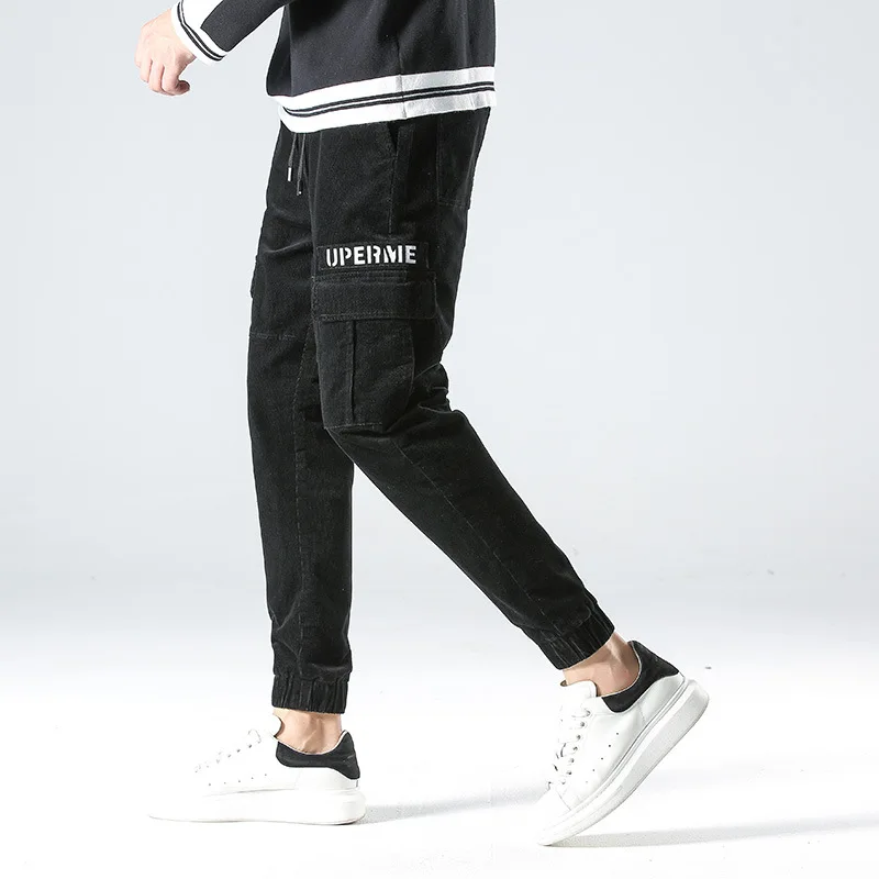 

2019 Spring And Autumn Men New Style Athletic Pants Korean-style Slim Fit Skinny Pants Corduroy MEN'S Pants Men's