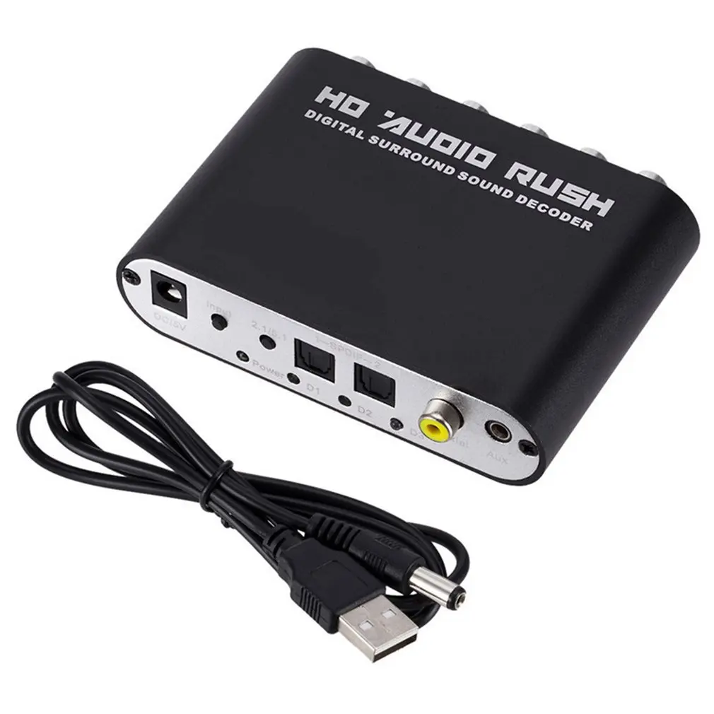 

5.1 Channel Digital Audio Decoder Converter Dts/Ac-3 Rush Audio Gear Surround Sound Decoder For Home Theater