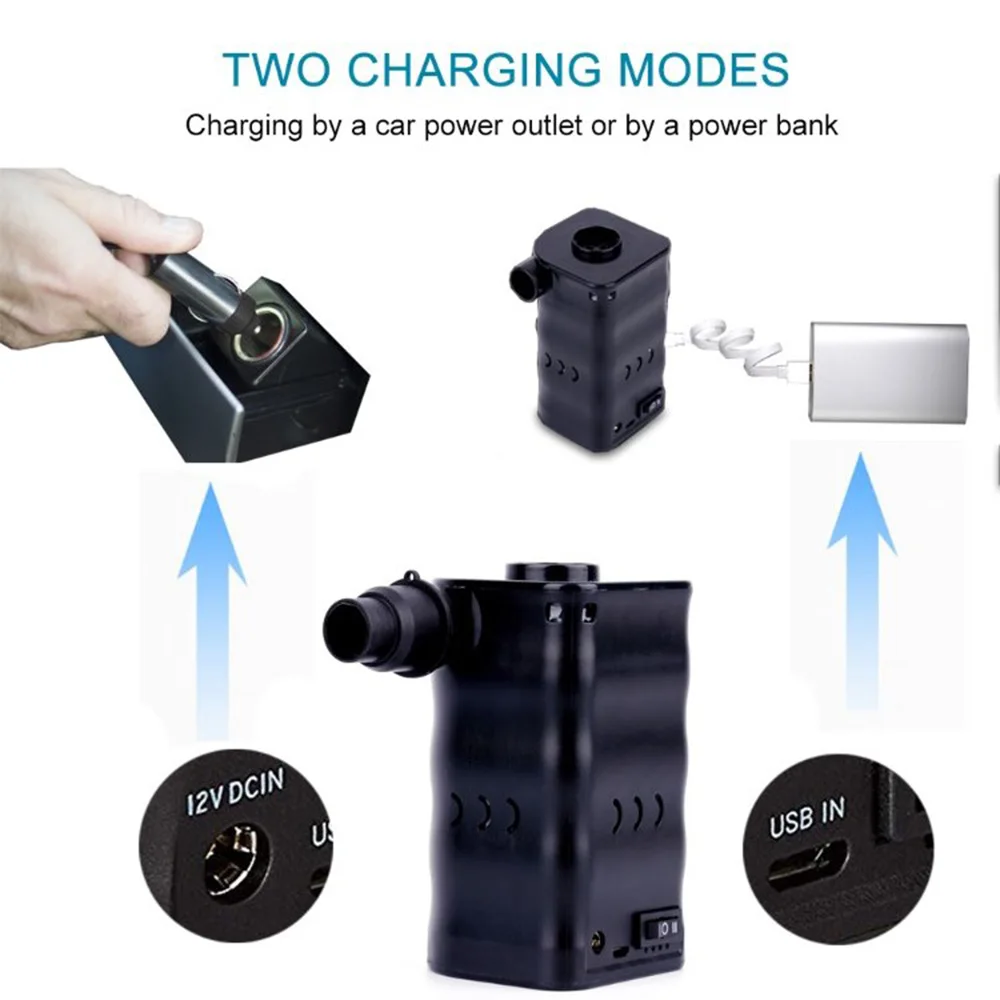 

Electric Air Pump Inflatable Pump Electric Air Mattress Camping Pump Portable Quick Filling For Car Home Use
