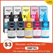 Befon 5 шт./компл. CMYK 100 мл Универсальный Заправка чернилами Совместимость для HP для Canon для Brother для Epson для Lexmark для DELL серии Befon 5 шт./компл. CMYK 100 мл Универсальный Заправка чернилами Совместимость для HP для Canon для Brother для Epson для Lexmark для DELL серии