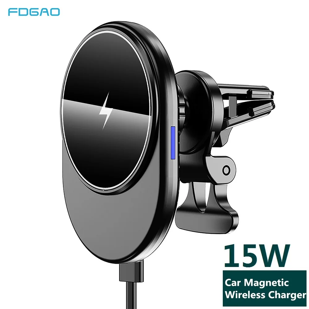 15W Magnetic Wireless Car Charger Phone Holder for Magsafe iPhone 12 Pro Max Air Vent Mount Magnetic Case Fast Charging Stand