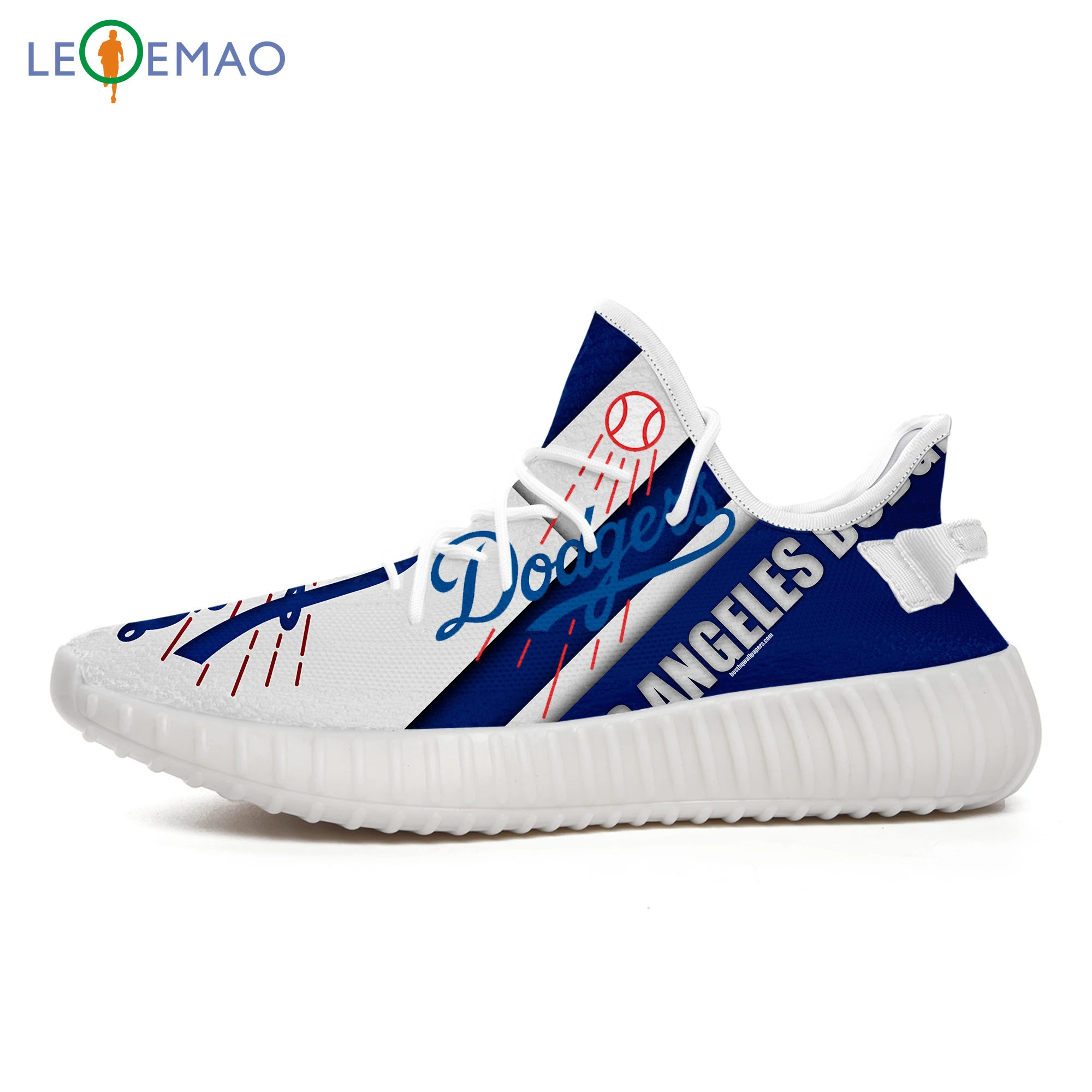 LEQEMAO/прогулочная обувь; обувь для фанатов Лос-Анжелеса; DS Custom; Yeezys Boost; 350 V2; воздухопроницаемые кроссовки с сеткой Flyknit