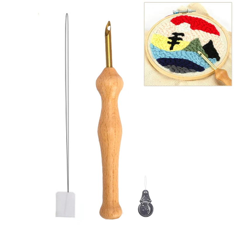 Волшебная ручка для вышивания, набор нитевдевателей для валяния, деревянная ручка, ручка для вышивания ниток, инструменты для самостоятельной сборки
