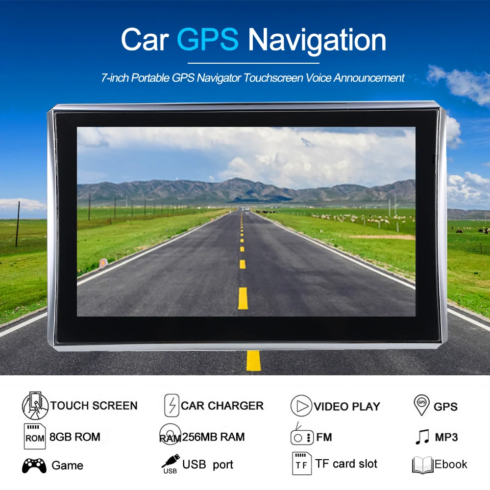 7-дюймовый автомобильный gps навигации FM сенсорный экран голосовое оповещение US AU ЕС карта грузовик gps навигаторами
