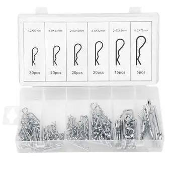 

110Pcs R-Type Stainless Steel Galvanized Cotter Pin Positioning Pin Clip