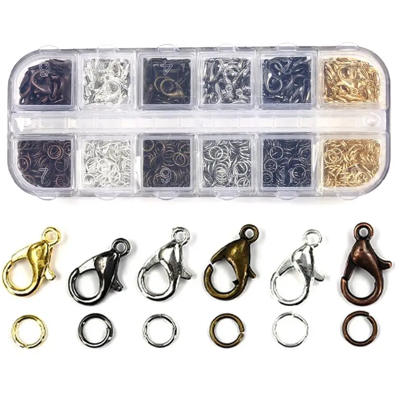 6*12mm Clasps Hooks 5mm Open Jump Ring DIY Jewelry Making Necklace