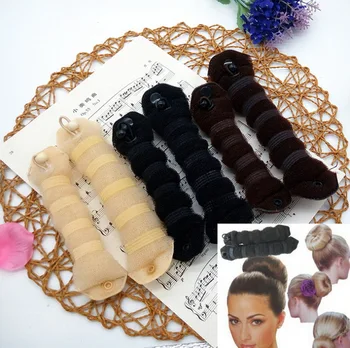 

DHL 100set 2pcs/set Magic Quick Bun Make Hair Styling Long Headbands Women DIY Hairbands Girl Hair Bands Headwear