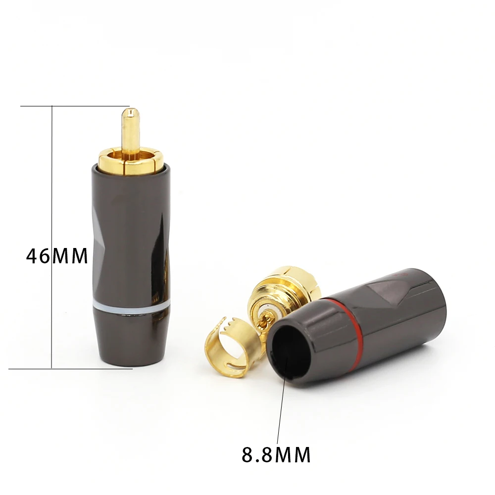 24k припой Позолоченные RCA разъемы, Hi-end RCA штекер аудио Мужской Разъем кабели