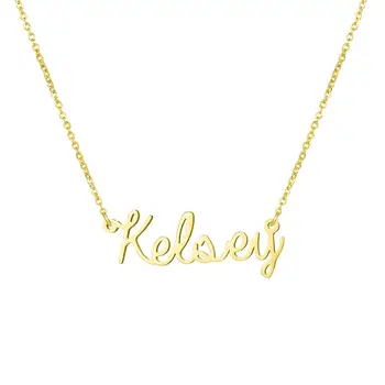 

Simple Gold Color Personalized Letter Necklace Chains Choker Necklaces Custom Joias Feminina Jewelry