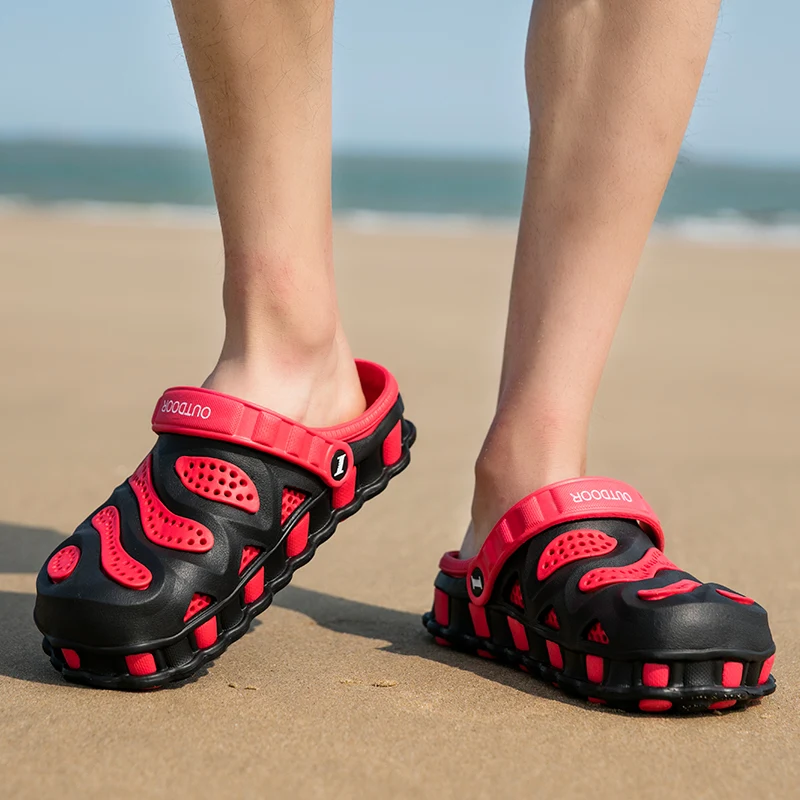 Summer Slippers Aqua Breathable Water Beach Shoes For Men Jelly Slides Clogs Flat Shoes Plus Size 40-46