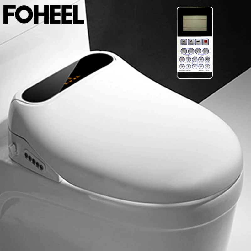 

FOHEEL LCD Intelligent Toilet Seat Elongated Electric Bidet Cover Led Light Wc Smart Bidet Heating Sits
