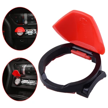 

CITALL ABS Red & Black Car Engine Start/Stop ABS Push Button Switch Start Momentary Cover Cap fit For Ford Mustang 2015-2017