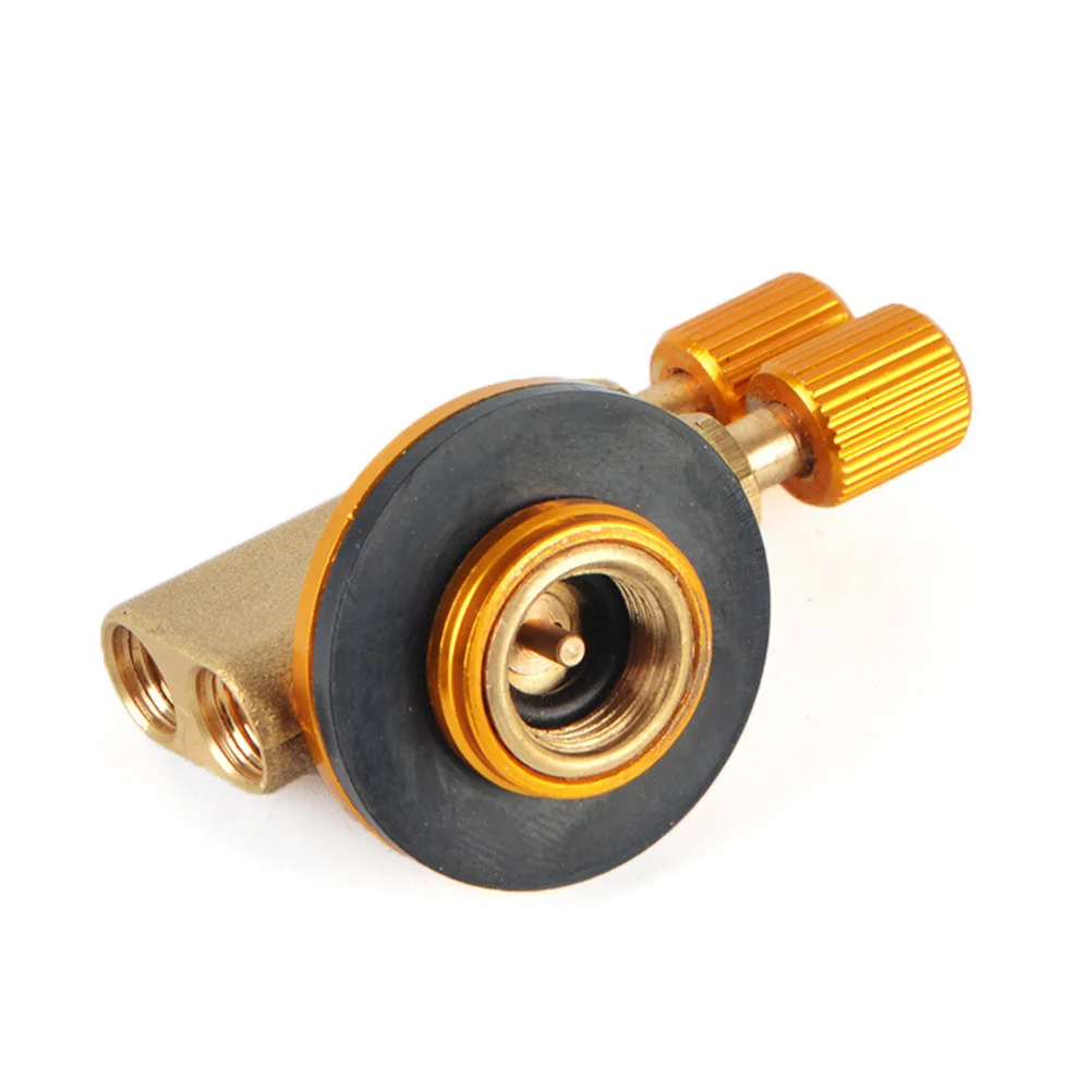 

Gas Burner Outdoor Camping Gas Stove Safety Switch Double Head Inflatable Valve Adapter for Flat Liquefied Gas Cylinder