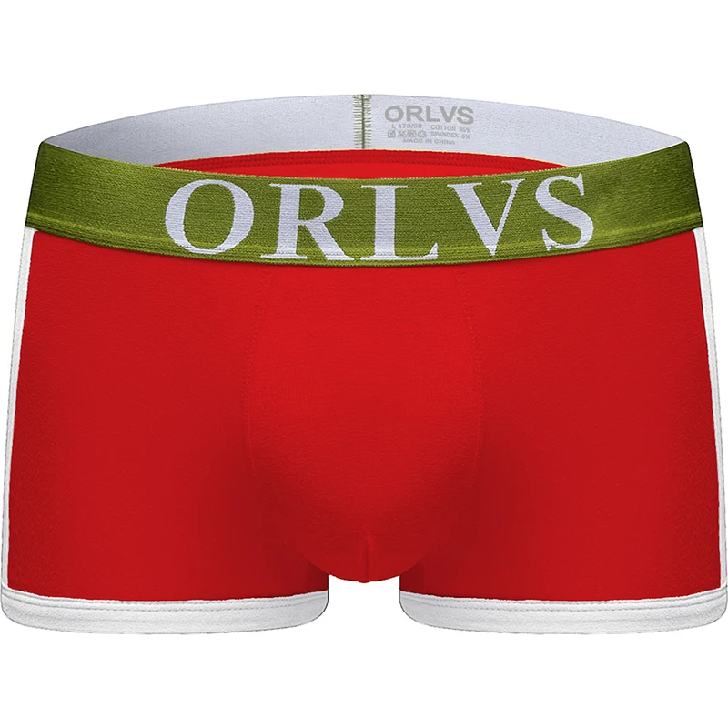ORLVS Brand men boxer gay male underwear cueca tanga ropa interior hombre boxer homme calzoncillo boxer para hombre boxer short - Цвет: OR40-red