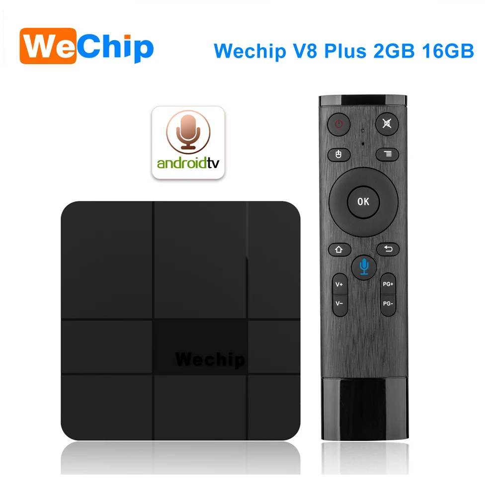

Wechip V8 Plus Android 7.1 Smart TV BOX Amlogic S905W 2GB 16GB ATV OS With Google voice Remote Set Top BOX Support WeinTV IPTV