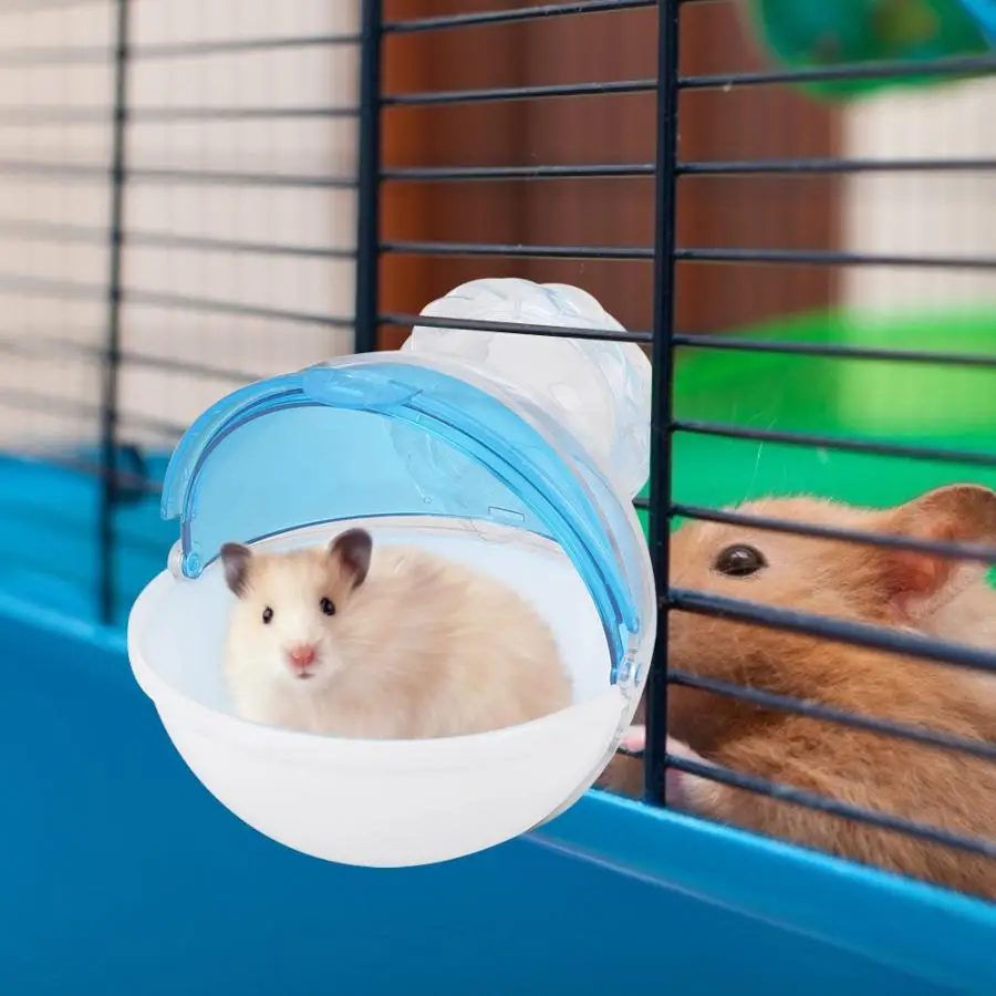 Hamster Cage Acrylic Small Pet Cage External Bathroom Feeder Feeding Basin Bath Drinking Water Feeding