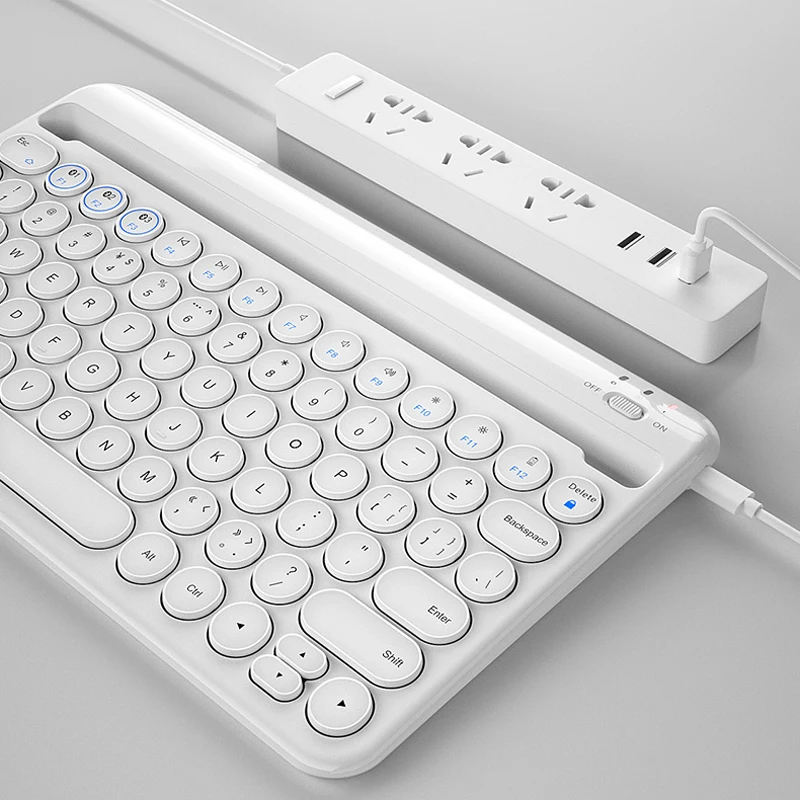 Беспроводная Бесшумная мини игровая клавиатура Bluetooth волшебная круглая
