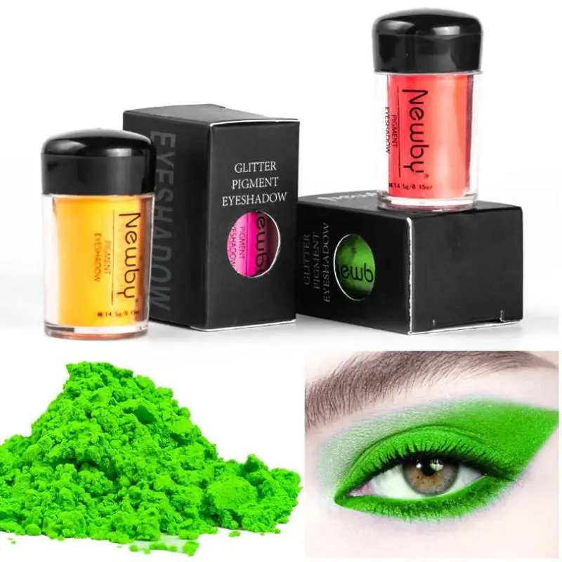 

12 Colors Neon Eyeshadow High Pigment Loose Powder Yellow Green Blue Eye Shadow Dust Summer Matte Monochrome Eye Shadow Powder