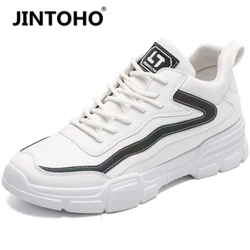 

JINTOHO men lightweight blade running shoes shockproof lack up breathable male sneakers height increase walking Gym shoes man