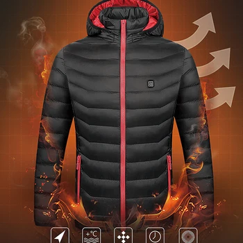 

Waterproof Heated Jackets Windproof Warm Fleece Jackets USB Heating Cotton Jackets Outdoor Waterproof Windbreaker Hiking Camping