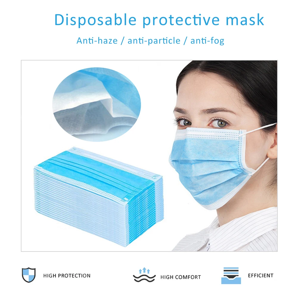 

2020 10pcs Hot Sale Meltblown Mouth Masks Nonwove 3 Layer Ply Disposable Anti-Dust Earloop Masks Anti-dust Virus