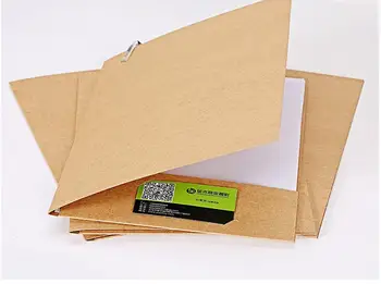 

300 pcs A4 paper file folder with pocket white kraft and black colors to chose Size 22*31cm SN2951