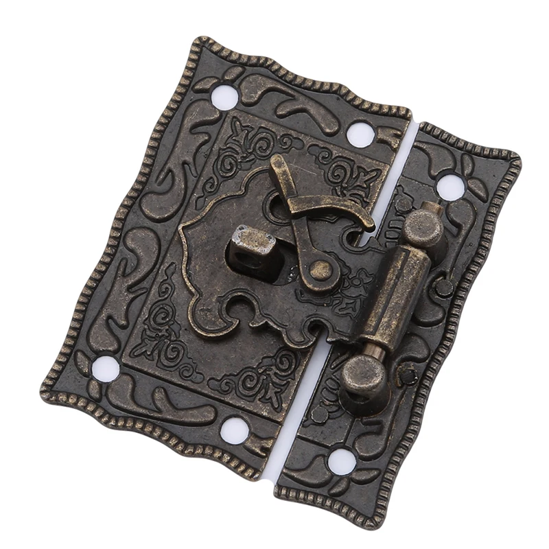 Retro Bronze Colour Metal Hook Buckle Decorative Box Hasp Antique Latches Catches For Wooden Cases Jewelry Box Home Tools