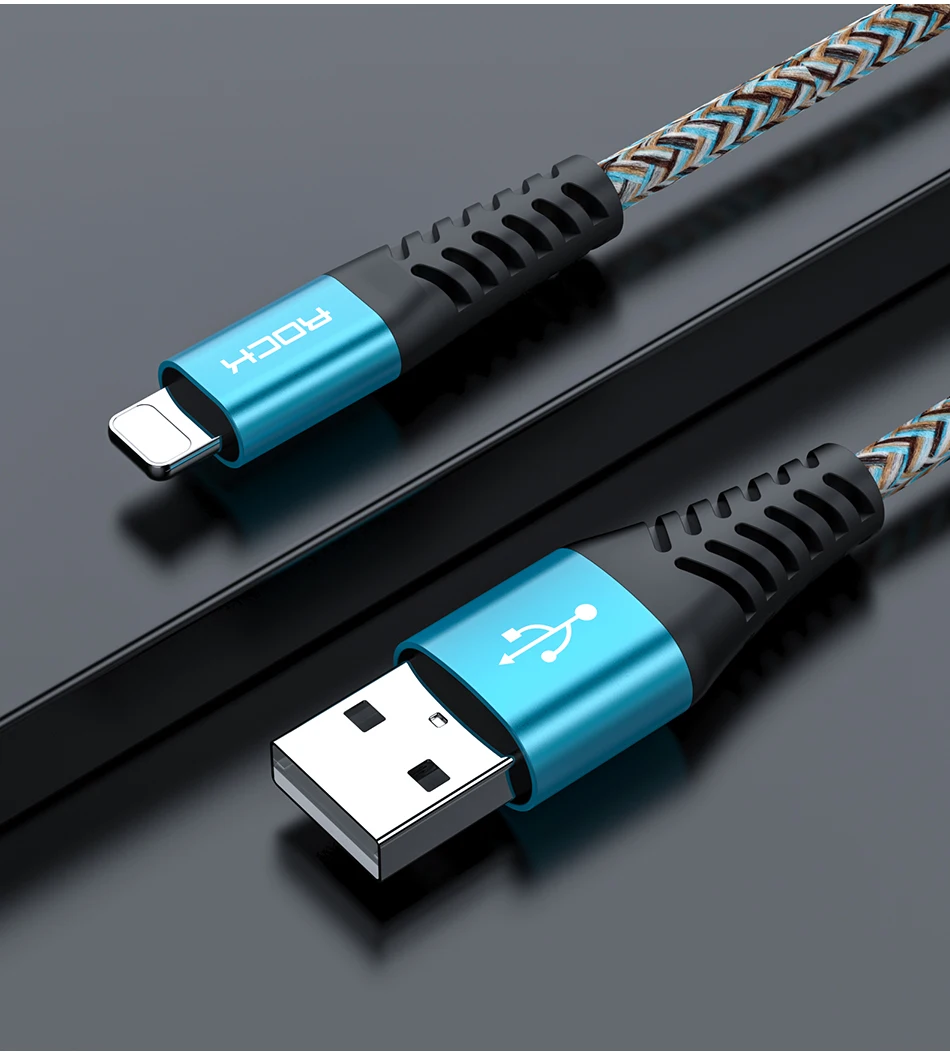 ROCK 3.1A USB кабель для iPhone 11 Pro Max Xs Xr X 8 7 6 Plus 6s ipad быстрое зарядное устройство для мобильного телефона Быстрая зарядка кабель для передачи данных