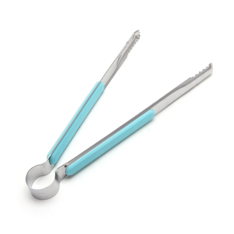 Stainless Steel Salad Tong Kitchen Baking BBQ Tongs Cooking Food Utensils Clip