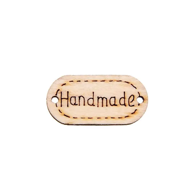 150 шт/300 шт деревянные пуговицы 24 мм* 12 мм овальный значок "Hand Made" слово аксессуары для одежды Скрапбукинг поделки декоративные пуговицы