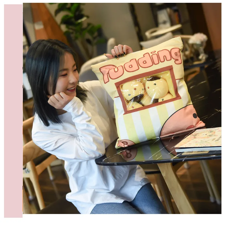 Plushie Bolsa Pudim Brinquedos 8 Pçs Mini Animais Boneca Cão Gato Porco Pelúcia Travesseiro Presente Criativo um 28 Um plushie saco pudim brinquedos 8 pçs