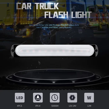 

White Urgent 12LED Signal Light kit 12-24V 10PCS Super High Brightness