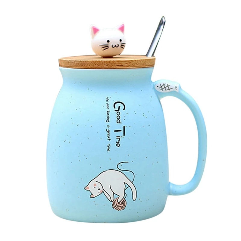2 шт., новая термостойкая чашка с изображением кота кунжута, цветная чашка с крышкой, чашка с котенком, молочная кофейная керамическая кружка, детская чашка, офисные подарки-Bei
