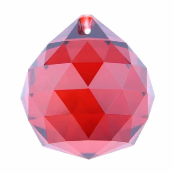 

15mm-40mm Red Glass Prism Parts Crystal Feng Shui Ball Crystal Faceted Ball For Lighting/wedding Room/window Decor