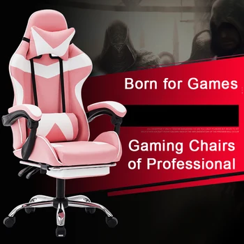 

Racing Synthetic Leather Gaming Chair Adjustable Internet Cafes Wcg Computer Chair Comfortable Lying Household Chair