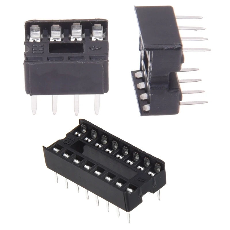 Buy 30 Pcs 16 Pin 2.54mm DIP IC Socket Solder Type Adaptors & 20 x 8 Pin 2.54mm Pitch IC Sockets Solder Type Adaptor
