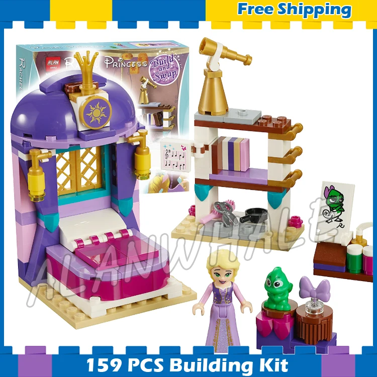 

159pcs Princess Rapunzel's Castle Bedroom Tangled Bookcase Flynn 11056 Model Building Blocks Toys Bricks Compatible With Lego