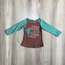 Осенне-зимний хлопковый топ с длинными рукавами на День Благодарения для маленьких девочек, футболка в полоску с нефритовым принтом, детская одежда