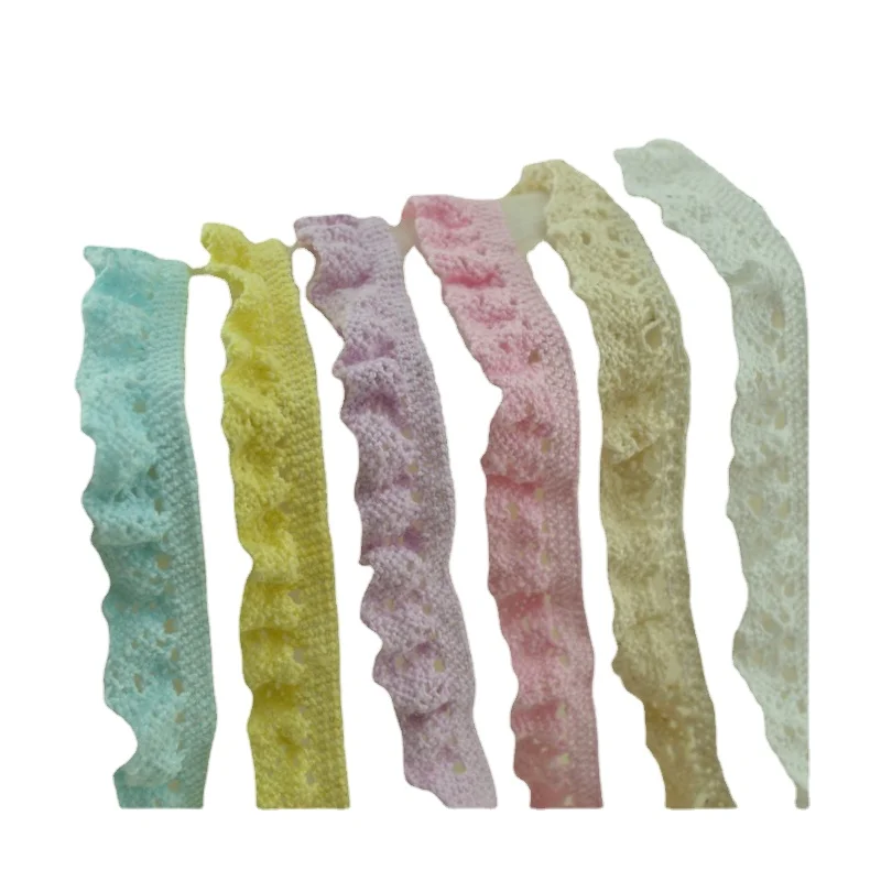 

Однотонная простая удобная эластичная плиссированная хлопковая кружевная ткань двора для одежды аксессуары материал