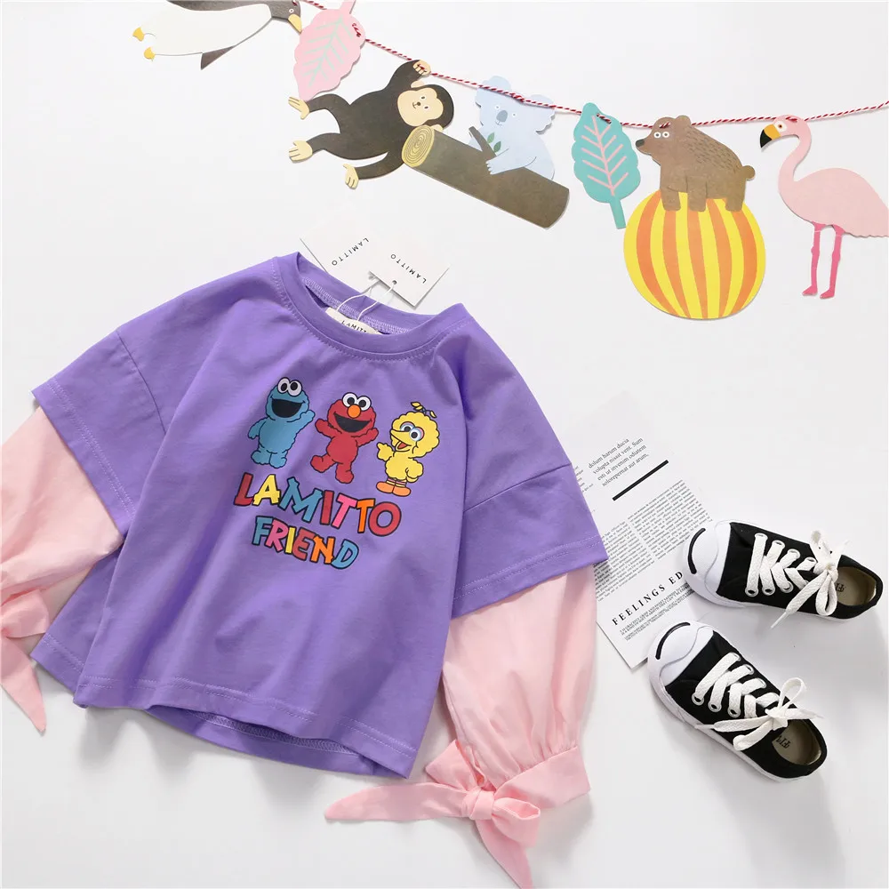 Tonytaobaby осенняя новая детская одежда для маленьких девочек футболка с длинным