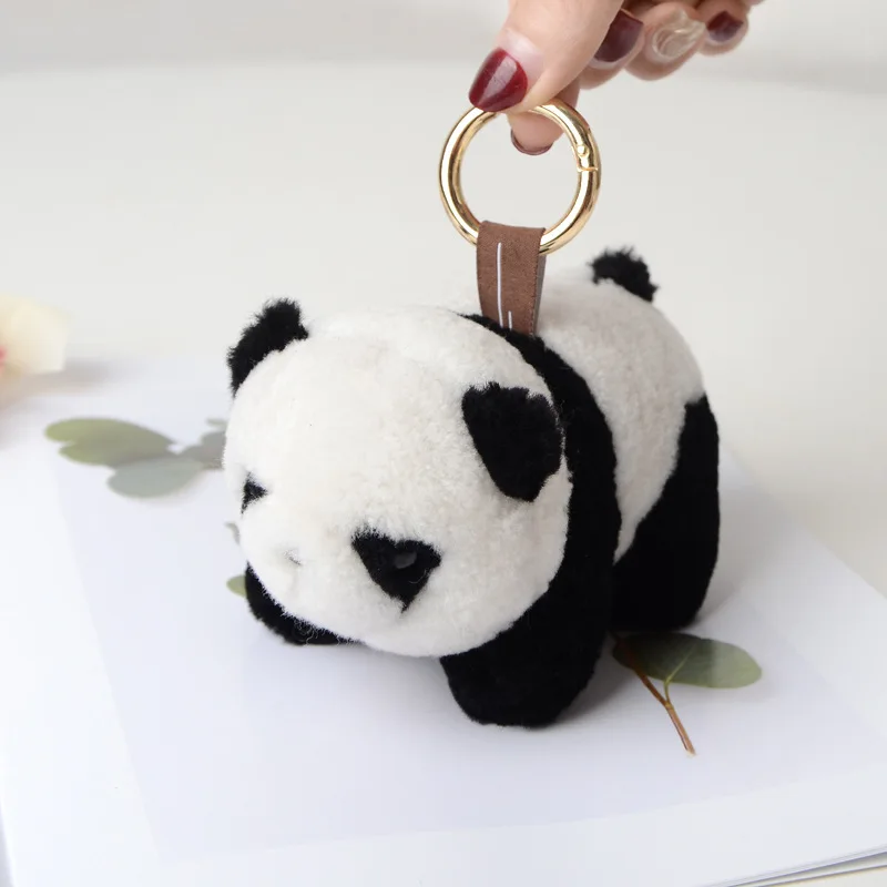 

New Plush Wool Animal Panda Keychain Bear Llavero Couple Auto Key Chains Key Rings Women Porte Clef Charm Car / Bag Pendant Gift