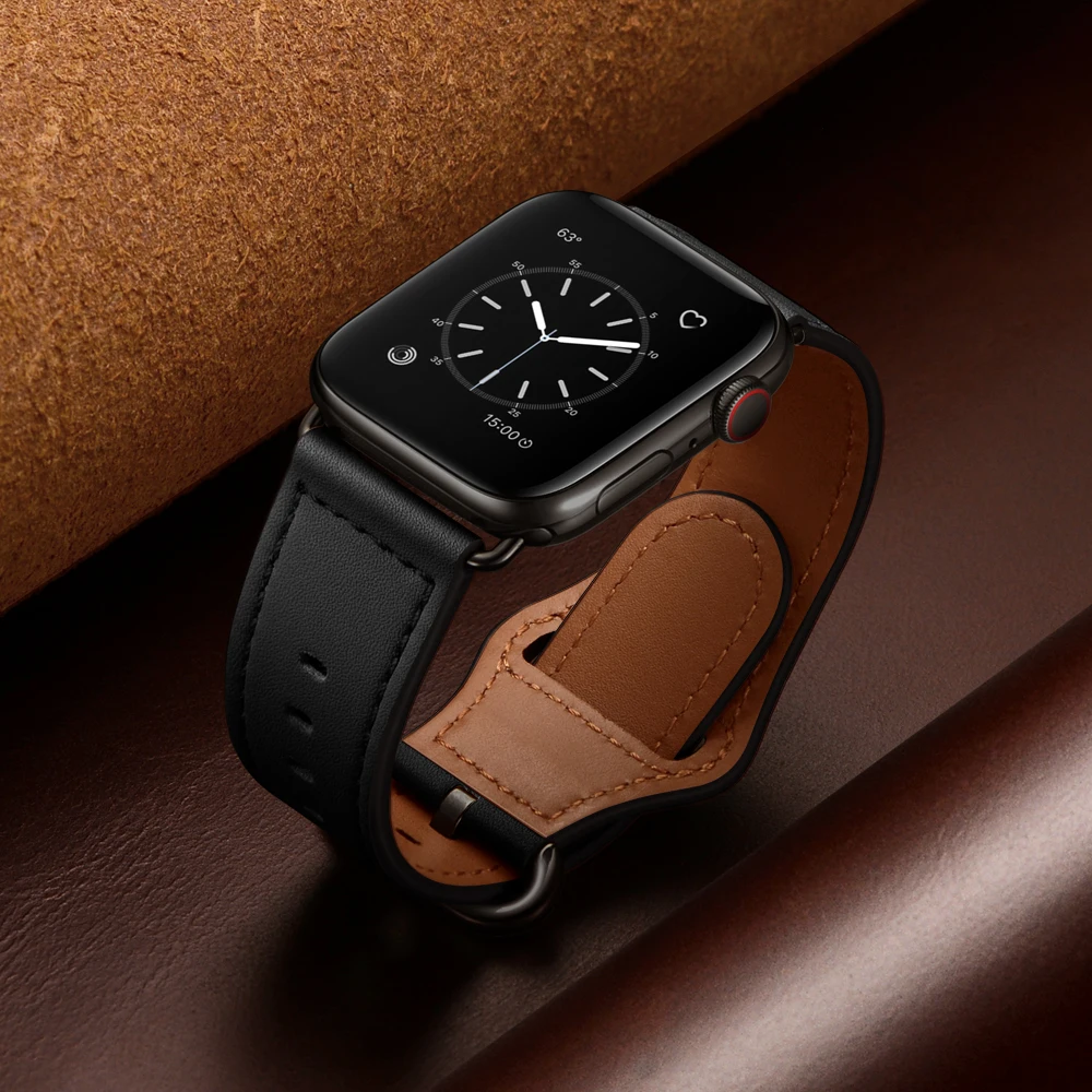 Кожаный ремешок для часов Apple Watch 42 мм 38 мм 40 мм 44 мм для iWatch ремешок Спортивная Пряжка 1 2 3 4 5 Аксессуары для часов