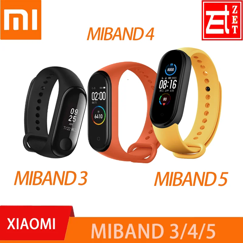 100% Оригинальный Xiaomi Mi Band 3 miband 4 5 Смарт-браслет с сенсорным OLED-экраном